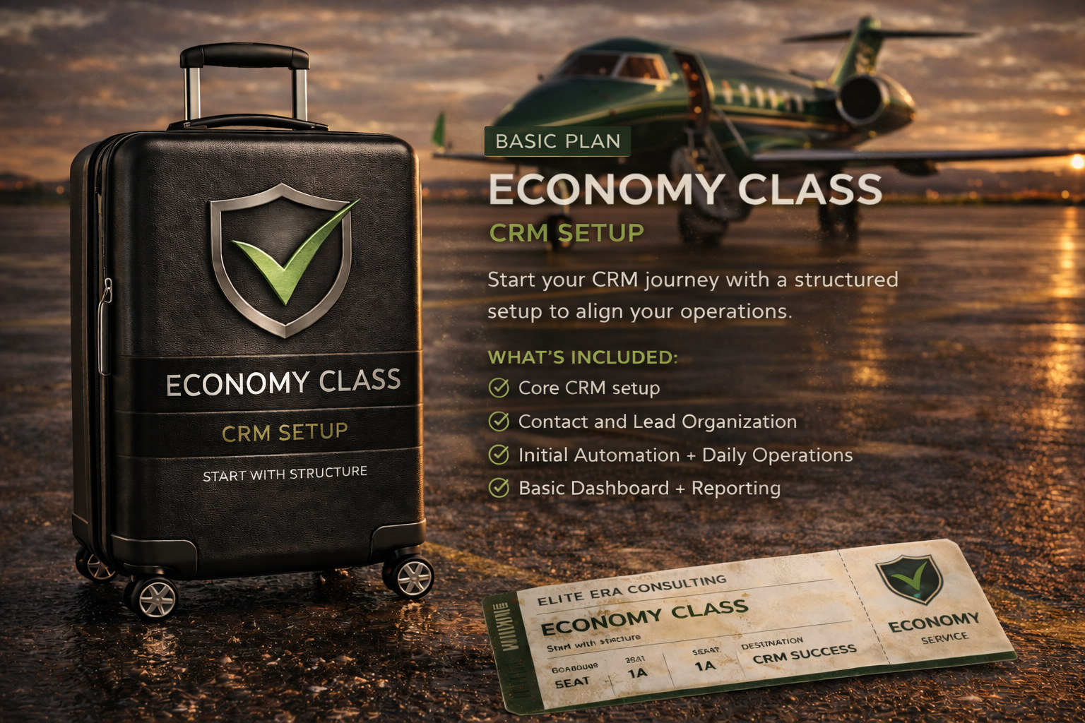 Economy Class CRM setup in style Economy Class CRM setup in style